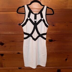 Bebe Black and White Mini Dress